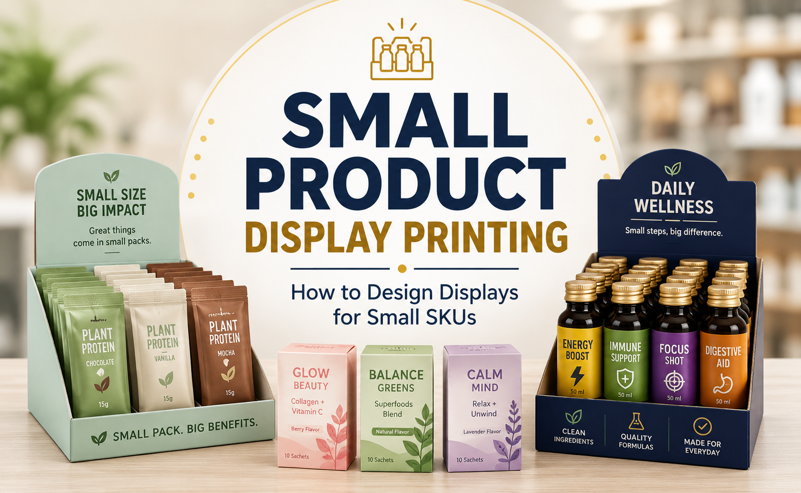 Small Product Display Printing: How to Design Displays for Small SKUs